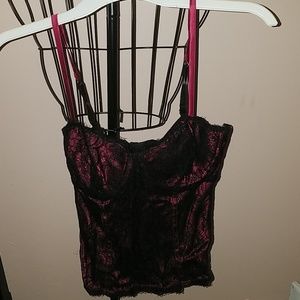 Moda International Black and Magenta Corset Top